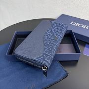 Colestore Dior Saddle Long Zipped Wallet Navy Grained Calfskin 19.8 x 11 x 2.5 cm - 5