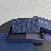 Colestore Dior Saddle Long Zipped Wallet Navy Grained Calfskin 19.8 x 11 x 2.5 cm - 4