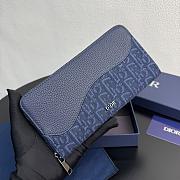 Colestore Dior Saddle Long Zipped Wallet Navy Grained Calfskin 19.8 x 11 x 2.5 cm - 3