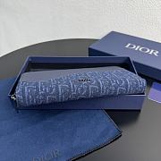 Colestore Dior Saddle Long Zipped Wallet Navy Grained Calfskin 19.8 x 11 x 2.5 cm - 2