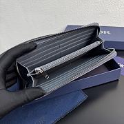 Colestore Dior Saddle Long Zipped Wallet Gray Blue Grained Calfskin 19.8 x 11 x 2.5 cm - 2