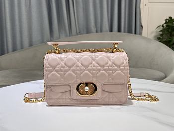 Colestore Dior Small Jolie Top Handle Bag Light Pink Cannage Calfskin 22 x 14 x 8cm