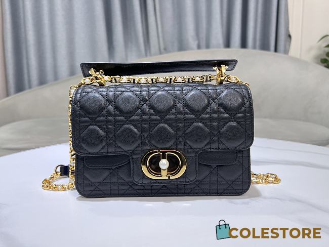 Colestore Dior Small Jolie Top Handle Bag Black Cannage Calfskin 22 x 14 x 8cm - 1
