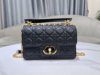 Colestore Dior Small Jolie Top Handle Bag Black Cannage Calfskin 22 x 14 x 8cm