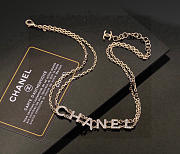 Colestore Chanel Crystal Logo Necklace - 1
