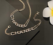 Colestore Chanel Crystal Logo Necklace - 4