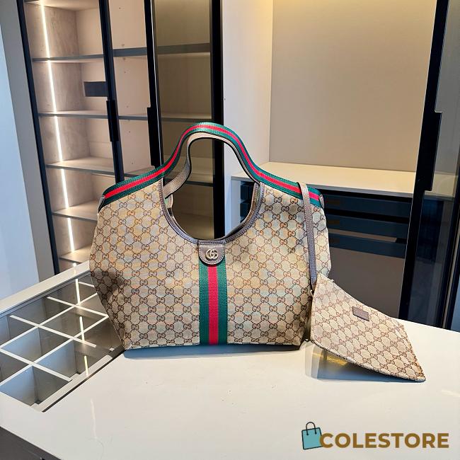 	 Colestore Gucci Giglio Mini Tote Bag in Beige 35×30×14cm - 1
