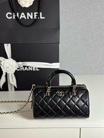 Colestore Chanel Boston Bowling Top Handle Black 11.5x18.5x11cm 