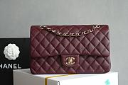Colestore Chanel Classic Flap Bag Burgundy 15.5x25.5x6.5cm - 1