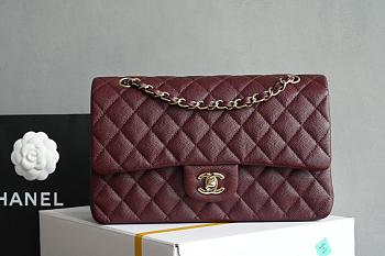 Colestore Chanel Classic Flap Bag Burgundy 15.5x25.5x6.5cm