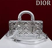 Colestore Dior D-Joy Metallic Silver-Tone Cannage Lambskin 26x13.5x5cm - 1