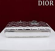 Colestore Dior D-Joy Metallic Silver-Tone Cannage Lambskin 26x13.5x5cm - 6