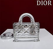	 Colestore Dior Small D-Joy Metallic Silver-Tone 16.5x6x10cm - 1