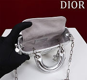 	 Colestore Dior Small D-Joy Metallic Silver-Tone 16.5x6x10cm - 3