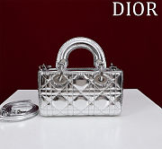 	 Colestore Dior Small D-Joy Metallic Silver-Tone 16.5x6x10cm - 2