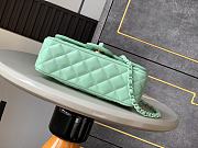 Colestore Chanel Mini Flap Bag with Top Handle, Lambskin & Lacquered Metal, Mint Green 12.5x20x6cm - 6