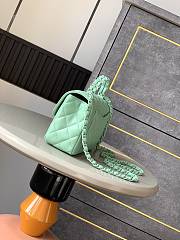 Colestore Chanel Mini Flap Bag with Top Handle, Lambskin & Lacquered Metal, Mint Green 12.5x20x6cm - 5