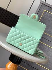 Colestore Chanel Mini Flap Bag with Top Handle, Lambskin & Lacquered Metal, Mint Green 12.5x20x6cm - 3