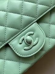 Colestore Chanel Mini Flap Bag with Top Handle, Lambskin & Lacquered Metal, Mint Green 12.5x20x6cm - 2