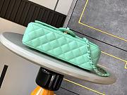 Colestore Chanel Mini Flap Bag with Top Handle, Lambskin & Lacquered Metal, Mint Green 23cm - 5