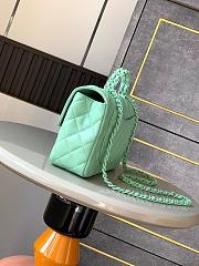 Colestore Chanel Mini Flap Bag with Top Handle, Lambskin & Lacquered Metal, Mint Green 23cm - 4