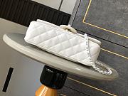 Colestore Chanel Mini Flap Bag with Top Handle, Lambskin & Lacquered Metal, White 23cm - 6