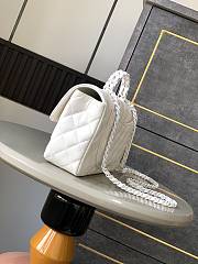 Colestore Chanel Mini Flap Bag with Top Handle, Lambskin & Lacquered Metal, White 23cm - 4