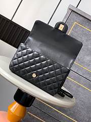 Colestore Chanel Mini Flap Bag with Top Handle, Lambskin & Lacquered Metal, Black 23cm - 3
