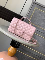 	 Colestore Chanel Mini Flap Bag with Top Handle, Lambskin & Lacquered Metal, Light Pink 23cm - 1