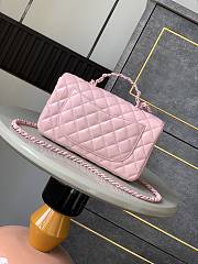 	 Colestore Chanel Mini Flap Bag with Top Handle, Lambskin & Lacquered Metal, Light Pink 23cm - 2