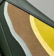 Colestore Loewe Small Puzzle Edge Landscape Bag in Nappa Calfskin Bottle Green/Ochre 24x10x14 cm - 2