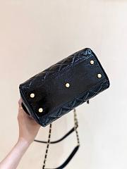 Colestore Chanel Small Bowling Bag Patent Crumpled Calfskin & Gold-Tone Metal Black 17x21x13cm - 3