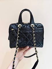 Colestore Chanel Small Bowling Bag Patent Crumpled Calfskin & Gold-Tone Metal Black 17x21x13cm - 4
