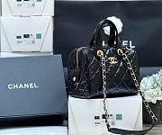 Colestore Chanel Small Bowling Bag Patent Crumpled Calfskin & Gold-Tone Metal Black 17x21x13cm - 5
