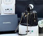 Colestore Chanel Small Bowling Bag Patent Crumpled Calfskin & Gold-Tone Metal Black 17x21x13cm - 6
