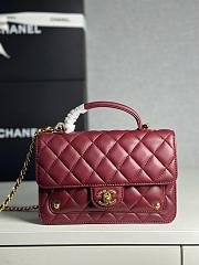 Colestore Chanel Wallet On Chain Shiny Lambskin & Gold-Tone Metal Burgundy 12.3 x 19 x 5cm - 1