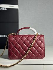 Colestore Chanel Wallet On Chain Shiny Lambskin & Gold-Tone Metal Burgundy 12.3 x 19 x 5cm - 5