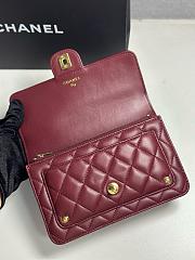 Colestore Chanel Wallet On Chain Shiny Lambskin & Gold-Tone Metal Burgundy 12.3 x 19 x 5cm - 3