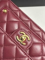 Colestore Chanel Wallet On Chain Shiny Lambskin & Gold-Tone Metal Burgundy 12.3 x 19 x 5cm - 2