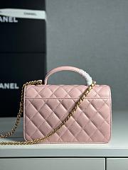 Colestore Chanel Wallet On Chain Shiny Lambskin & Gold-Tone Metal Light Pink 12.3 x 19 x 5cm - 3