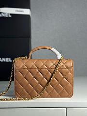 Colestore Chanel Wallet On Chain Shiny Lambskin & Gold-Tone Metal Brown 12.3 x 19 x 5cm - 5