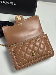 Colestore Chanel Wallet On Chain Shiny Lambskin & Gold-Tone Metal Brown 12.3 x 19 x 5cm - 3