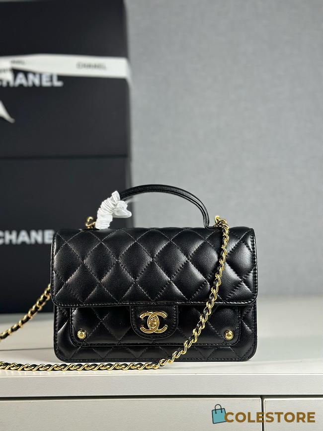 Colestore Chanel Wallet On Chain Shiny Lambskin & Gold-Tone Metal Black 12.3 x 19 x 5cm - 1