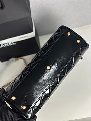 Colestore Chanel Large Bowlibg Bag Patent Crumpled Calfskin & Gold-Tone Metal Black 17x31x13 cm - 6