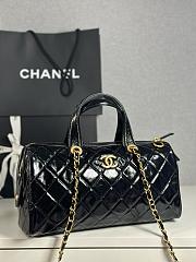 Colestore Chanel Large Bowlibg Bag Patent Crumpled Calfskin & Gold-Tone Metal Black 17x31x13 cm - 3
