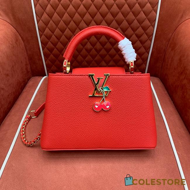 	 Colestore Louis Vuitton LV x TM Capucines BB Red Cheerful Cherry Motif  27x9x17.3cm - 1