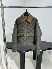 Colestore Miu Miu Quilted Leather-Trimmed Jacket in Army Green - 1