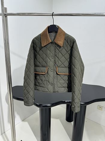 Colestore Miu Miu Quilted Leather-Trimmed Jacket in Army Green