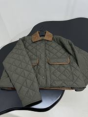 Colestore Miu Miu Quilted Leather-Trimmed Jacket in Army Green - 4