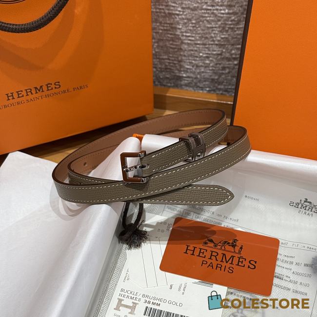 Colestore Hermes Pop H 15 Belt Etoupe 1.5cm - 1